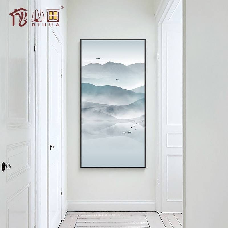 新中式客厅装饰画禅意三联画家居挂画中式壁画酒店山水画油画图片