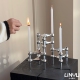 饰摆件 简约可堆叠北欧金属装 林与 中古设计分子烛台不锈钢覆刻版