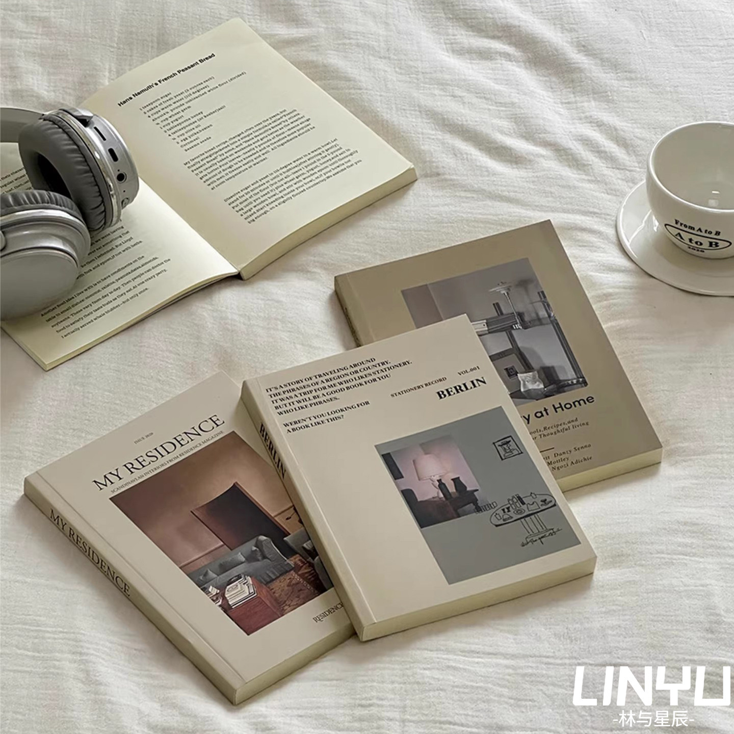 简约仿真书杂志装饰摆件家居桌面文艺北欧英文书复古高级拍照道具