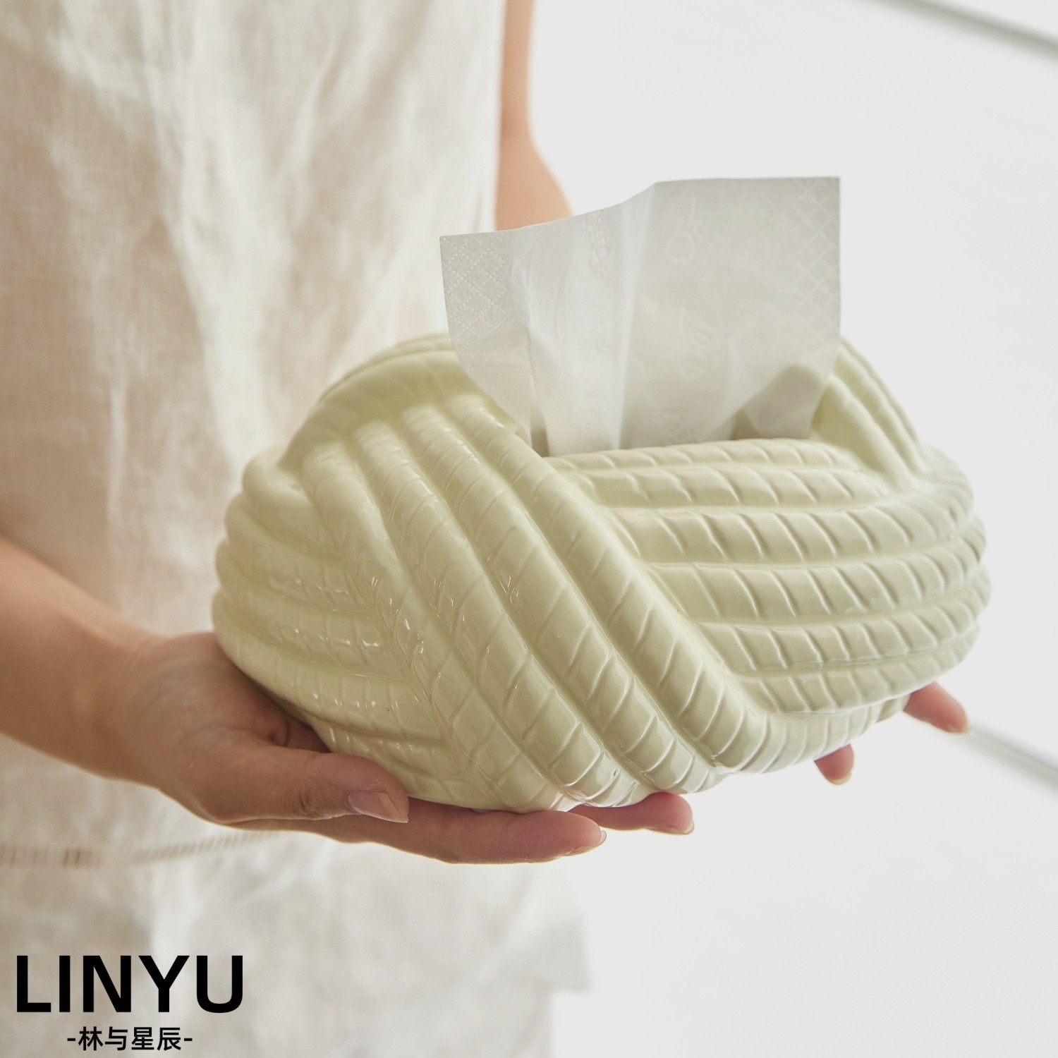 ins风轻奢高档陶瓷纸巾盒家用客厅卧室桌面创意高级感颜值抽纸盒,家居饰品,桌面摆件,淘宝优惠券,粉丝福利购,淘宝优惠卷