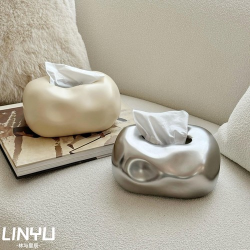 林与/ ins奶油风陶瓷纸巾盒家用客厅茶几个性高颜值抽纸盒装饰品