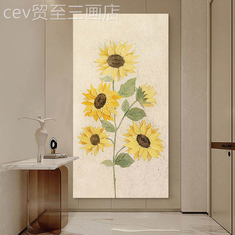 网红.绘油画《生生肌不息》玄手关理装饰葵画向日北欧制定画挂画