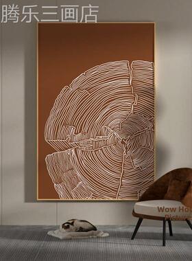 网红年代无障豪华客现厅入碍口装饰画象环抽橙色简单背景墙样板房