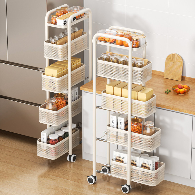 厨房置物架落地夹缝窄柜缝隙卫生间冰箱抽拉式可移动小推车收纳架,厨房/烹饪用具,厨房置物架/置物柜/角架,淘宝优惠券,粉丝福利购,淘宝优惠卷