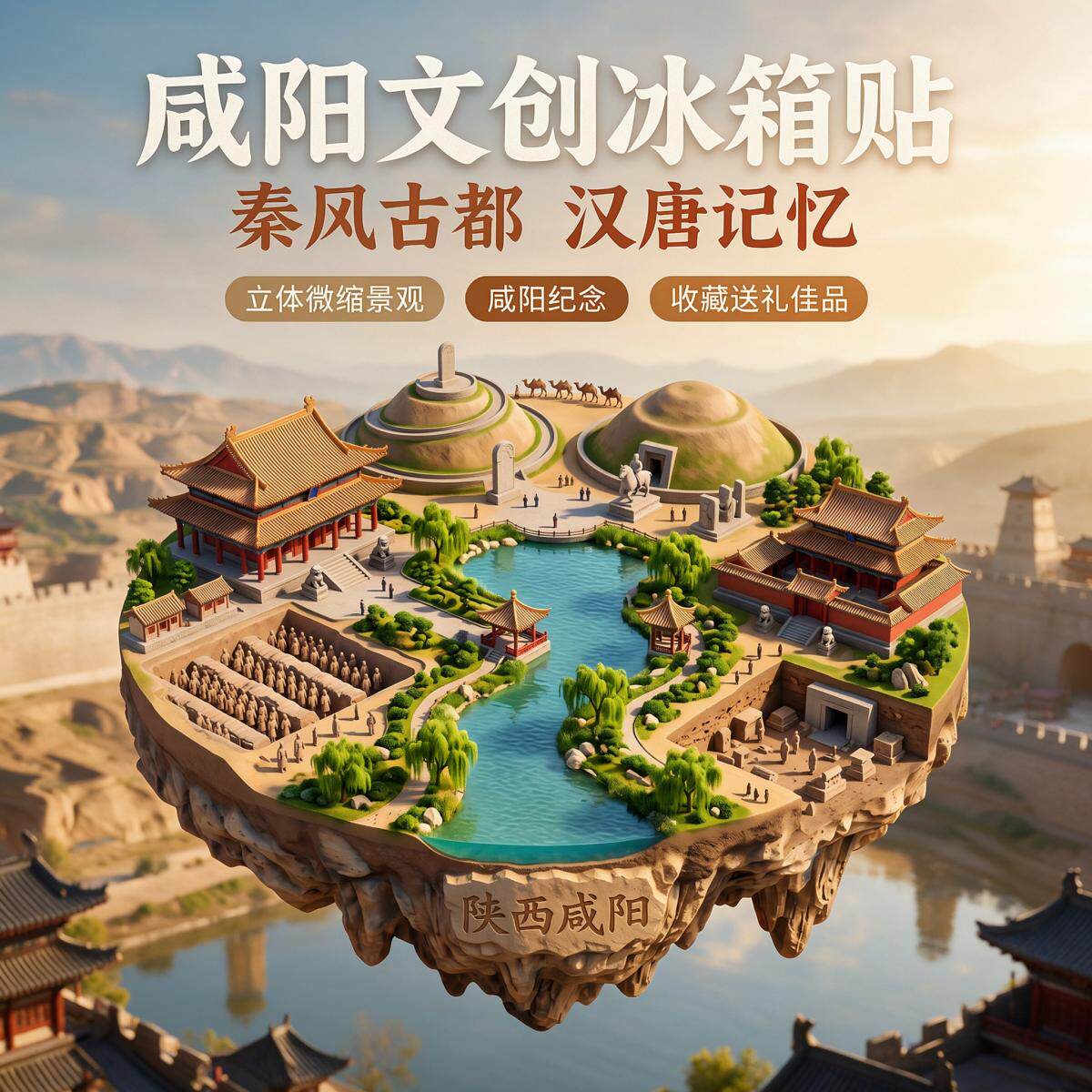 陕西咸阳城市旅游纪念品冰箱贴