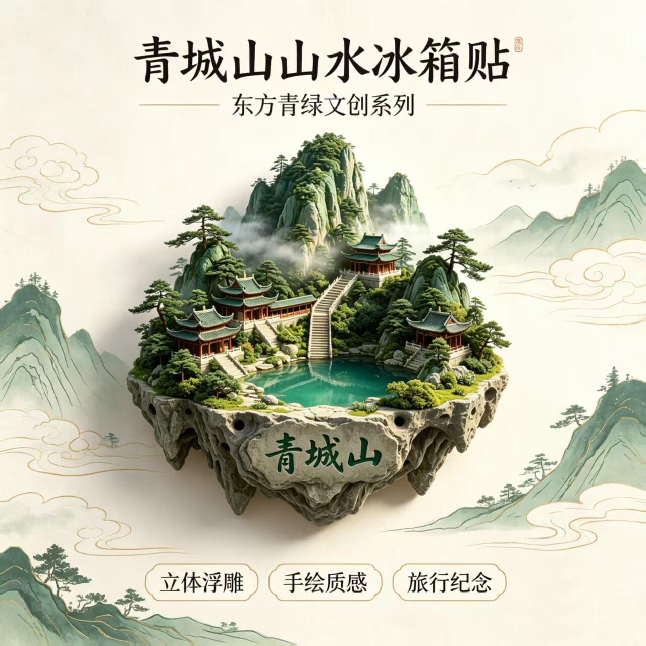 青城山旅游纪念品冰箱贴磁吸磁贴
