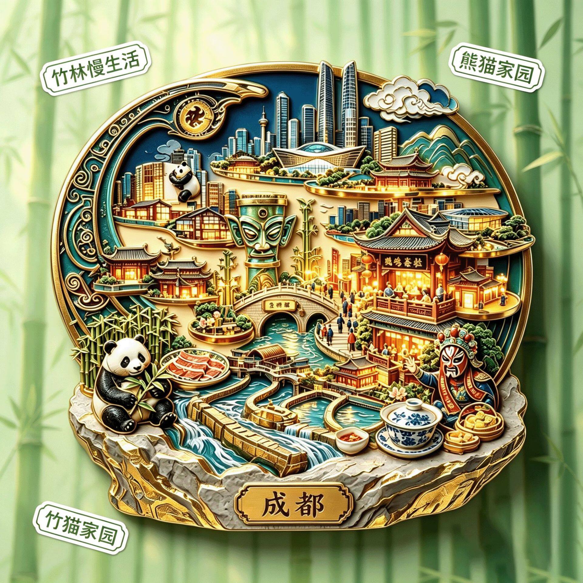 成都城市旅游纪念品冰箱贴磁吸