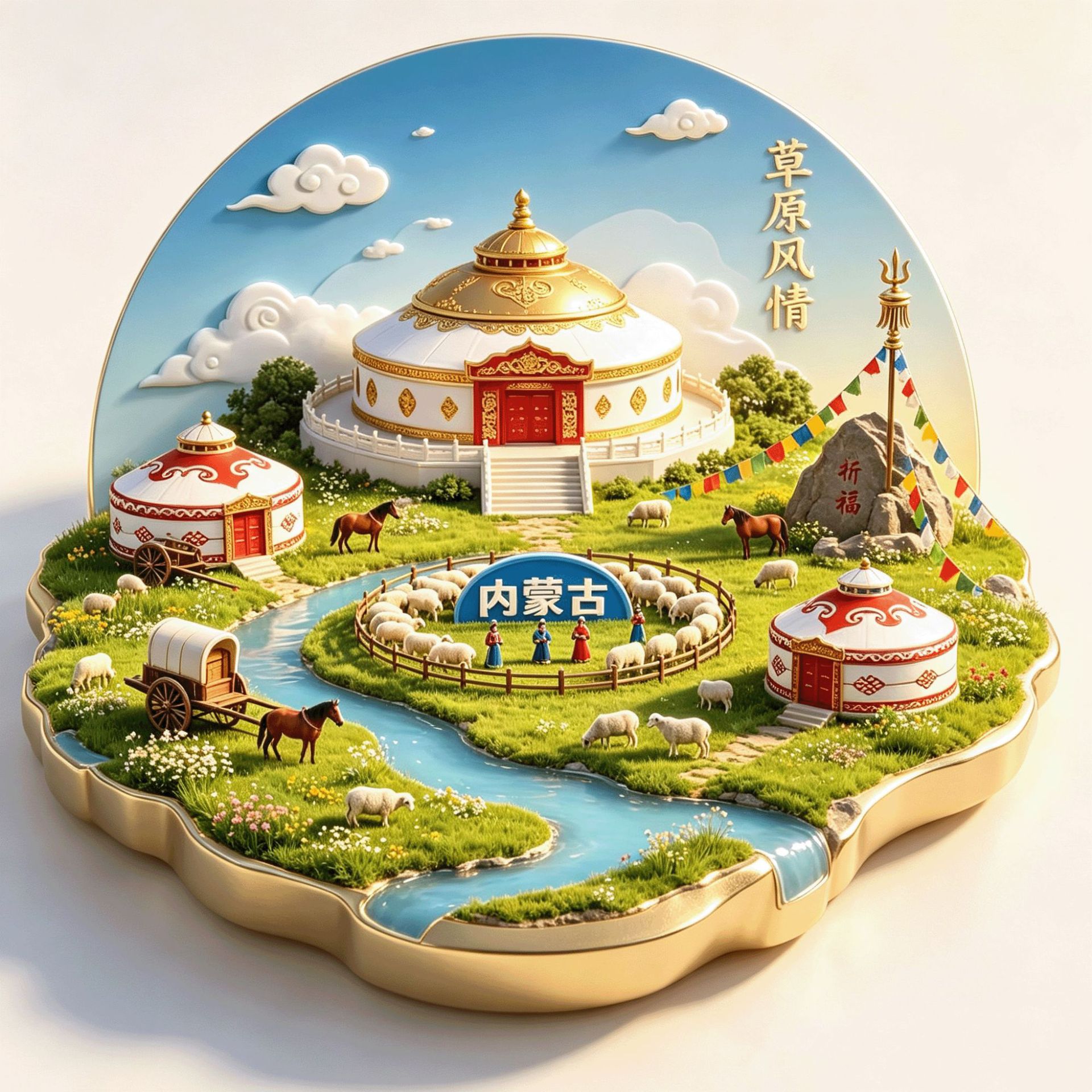 内蒙古冰箱贴城市旅游纪念品磁贴