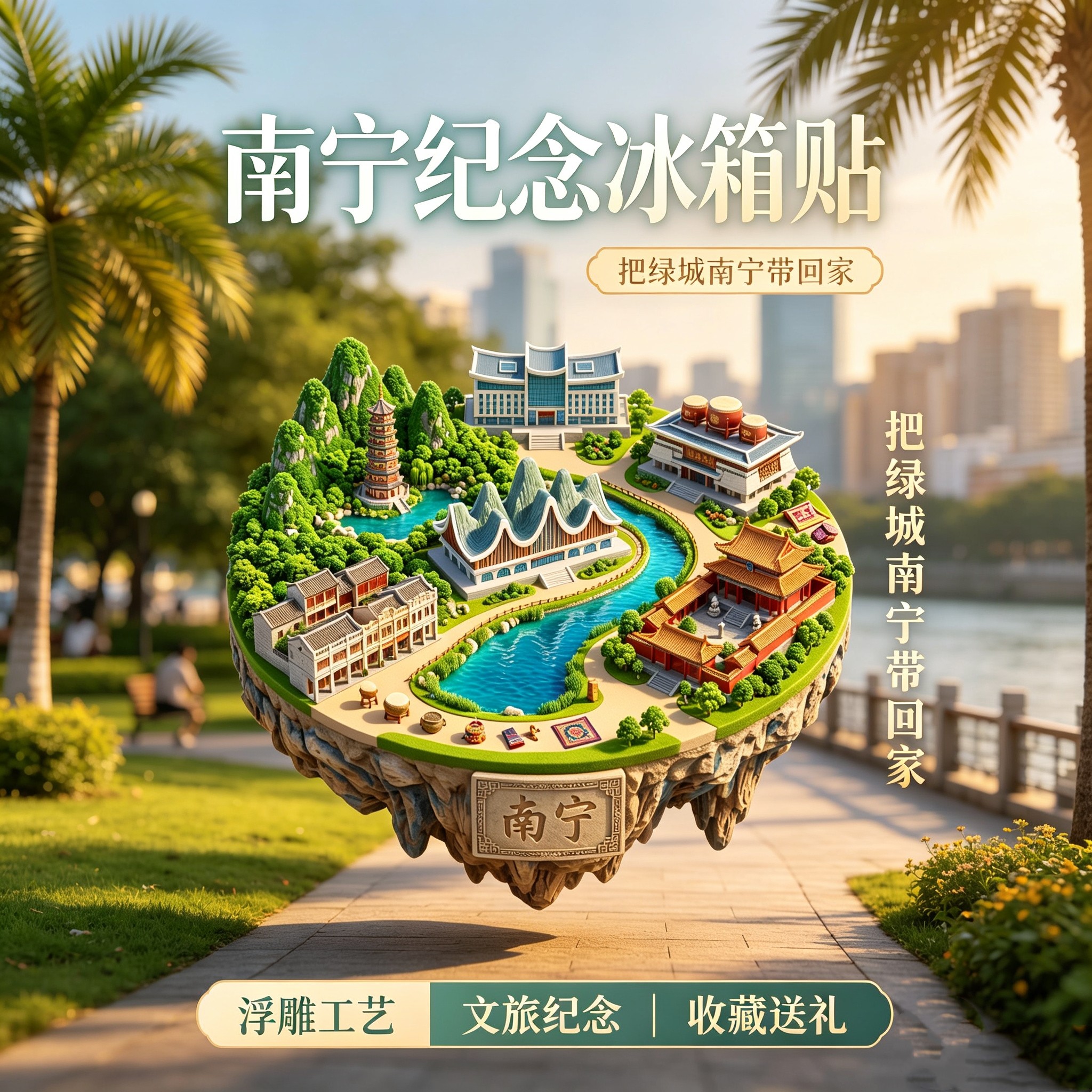 广西南宁景点文创冰箱贴磁吸磁贴