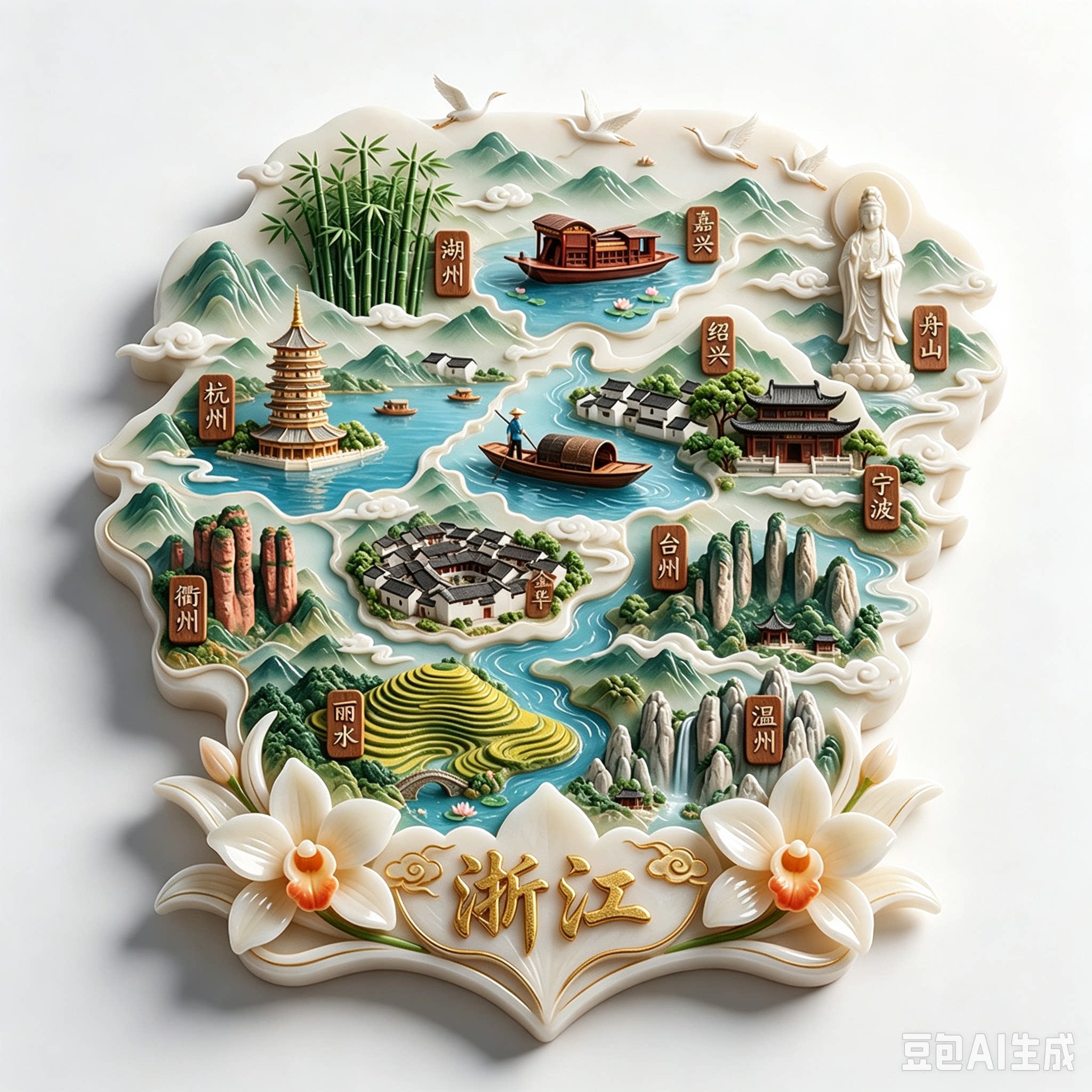 浙江旅游景点纪念品冰箱贴磁吸