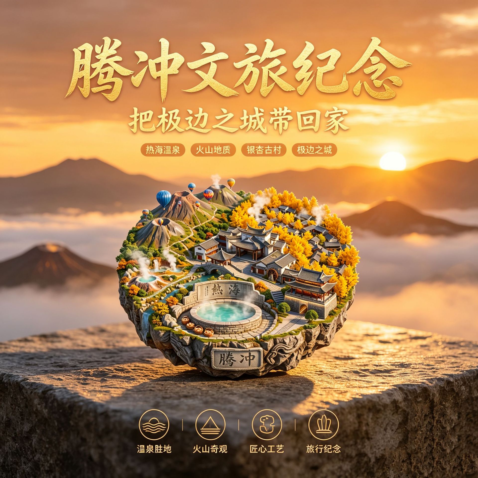 腾冲景点旅游文创纪念品冰箱贴