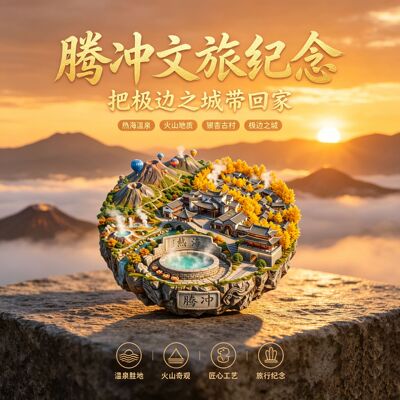 腾冲景点旅游文创纪念品冰箱贴