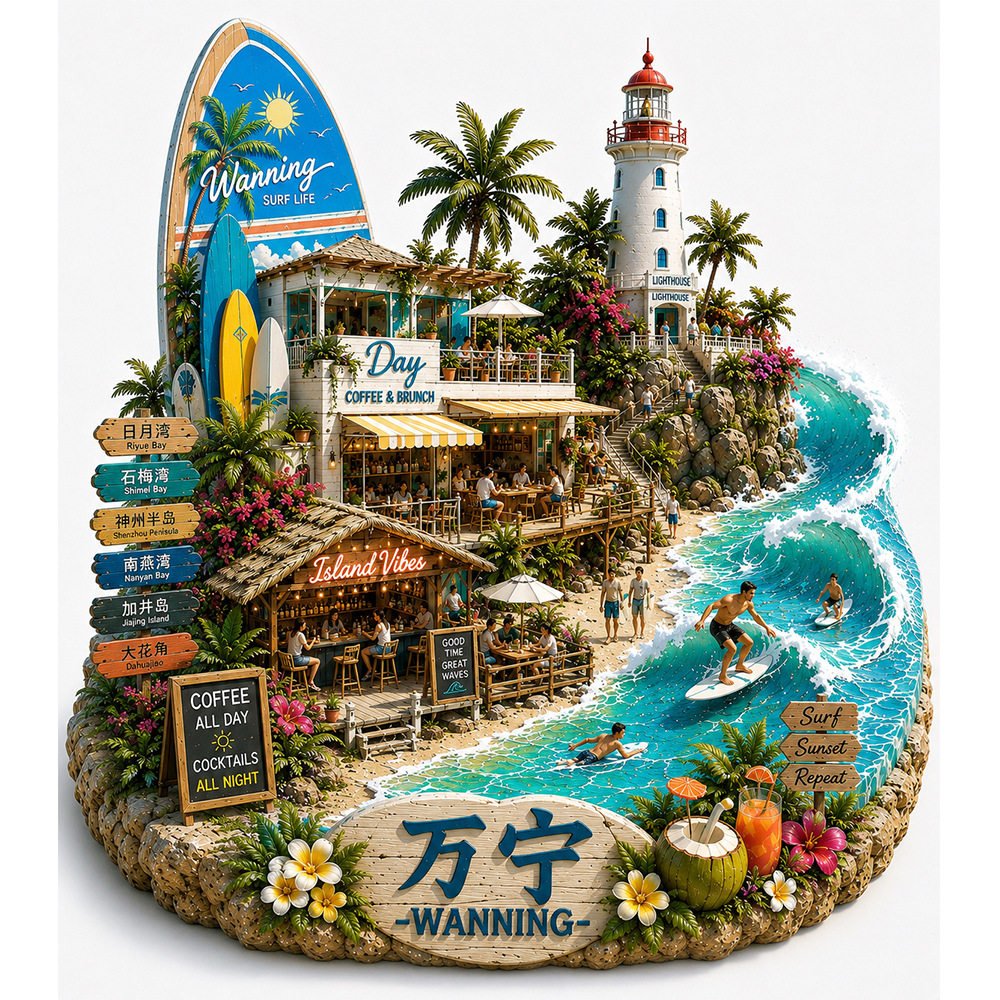 海南万宁城市旅游纪念品冰箱贴