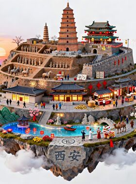 西安城市旅游景点纪念礼品冰箱贴