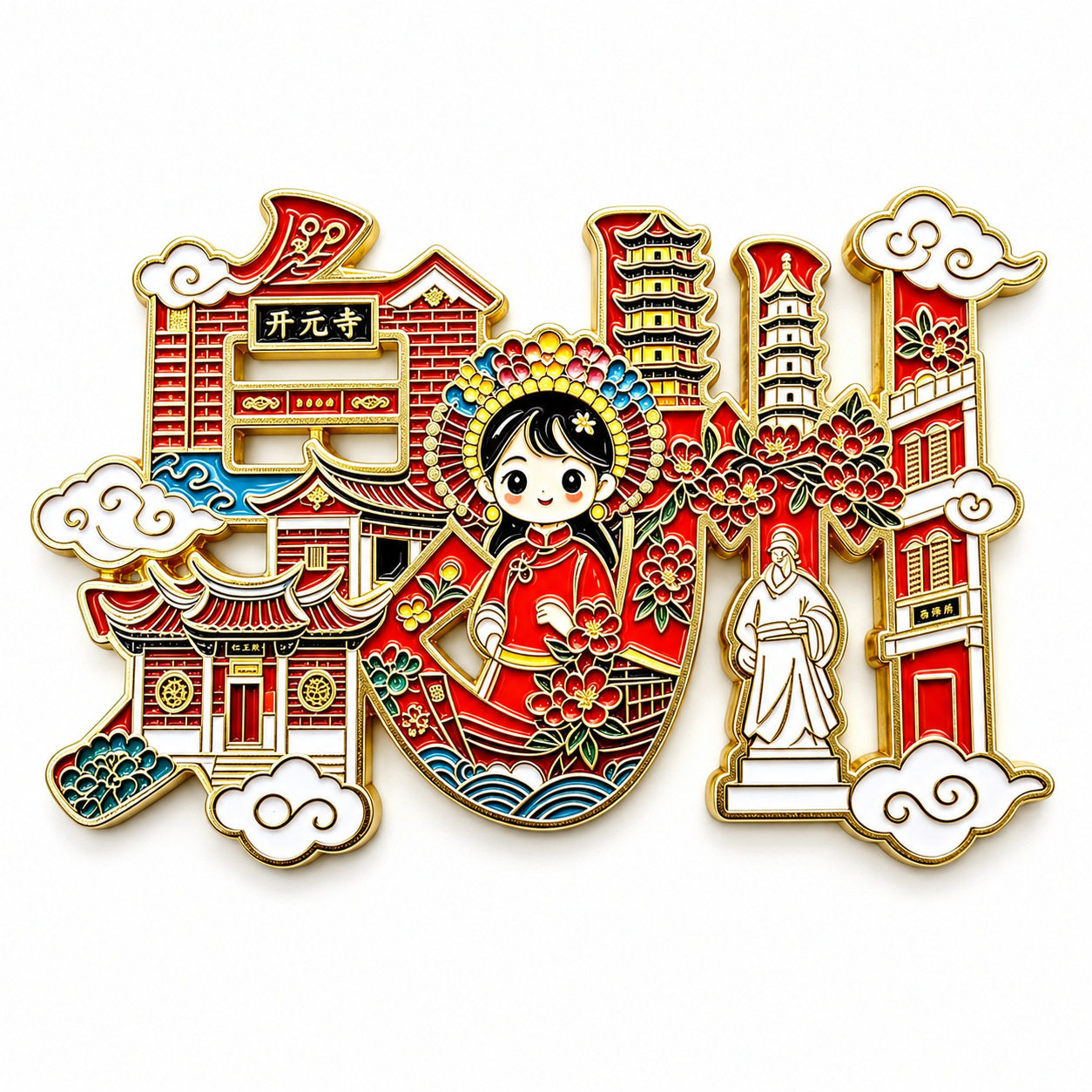 泉州景点旅游文创纪念品冰箱贴