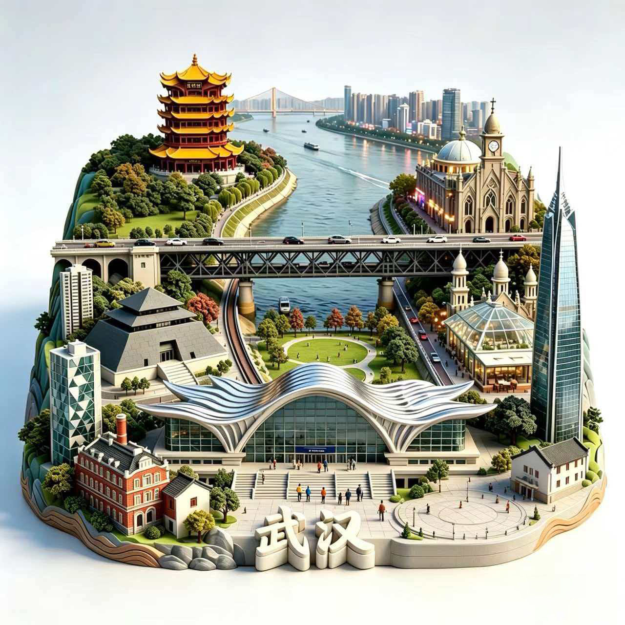 武汉城市旅游纪念品冰箱贴磁吸