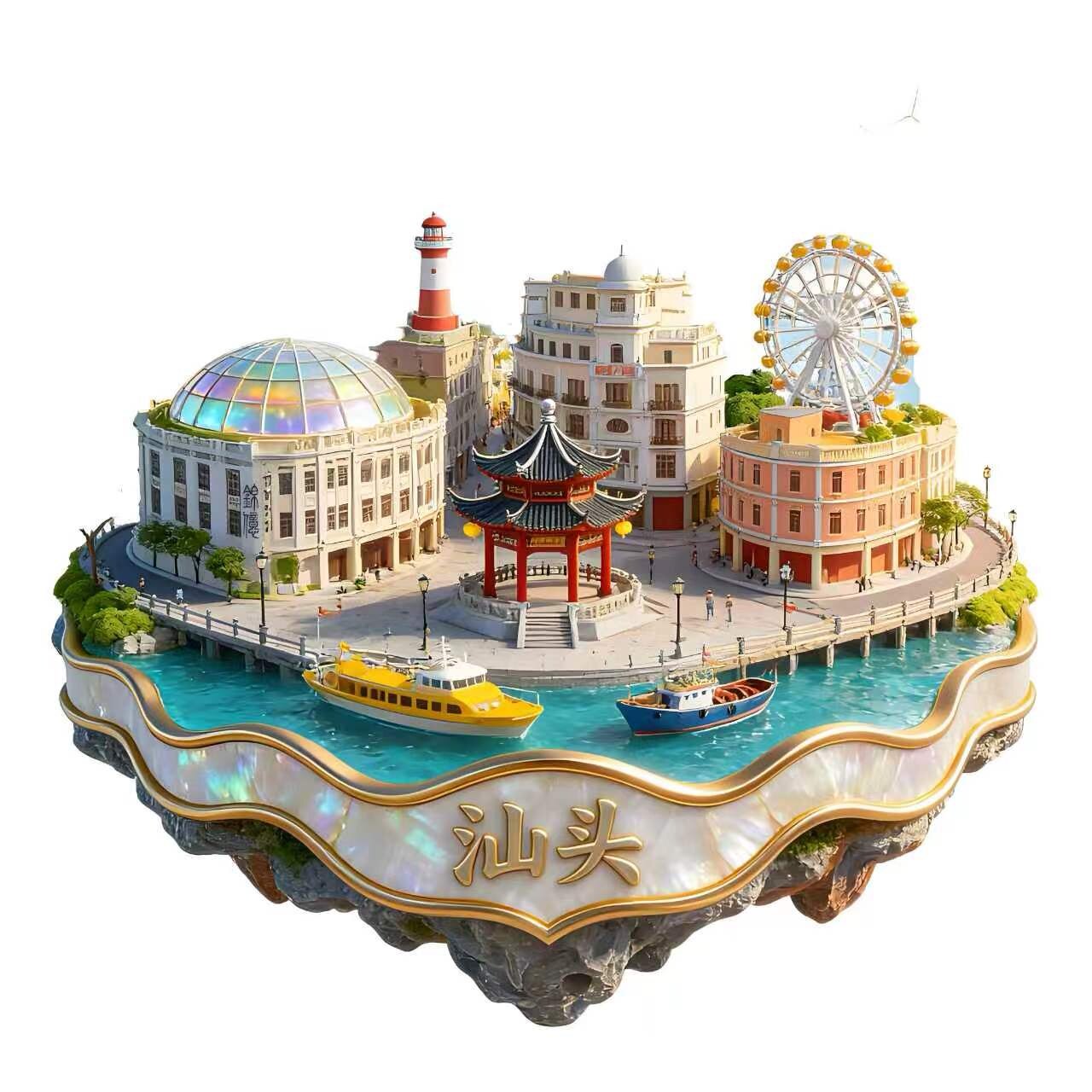汕头旅游景点纪念品冰箱贴磁吸