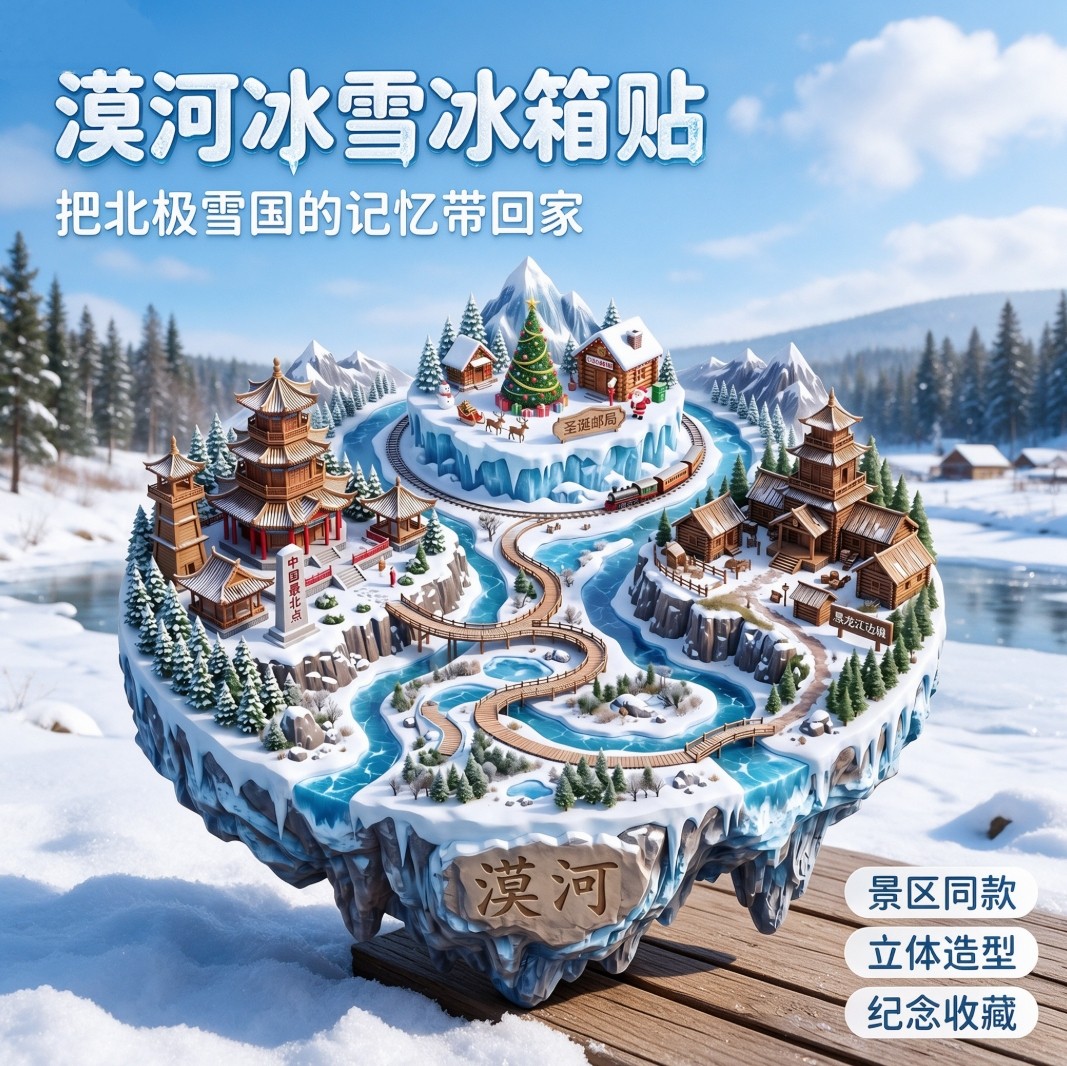 黑龙江漠河城市旅游纪念品冰箱贴