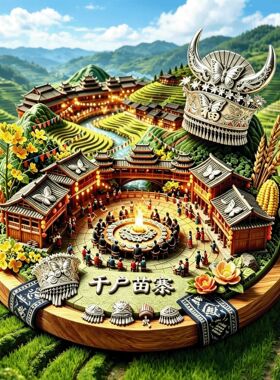 贵州西江千户苗寨文创冰箱贴磁吸