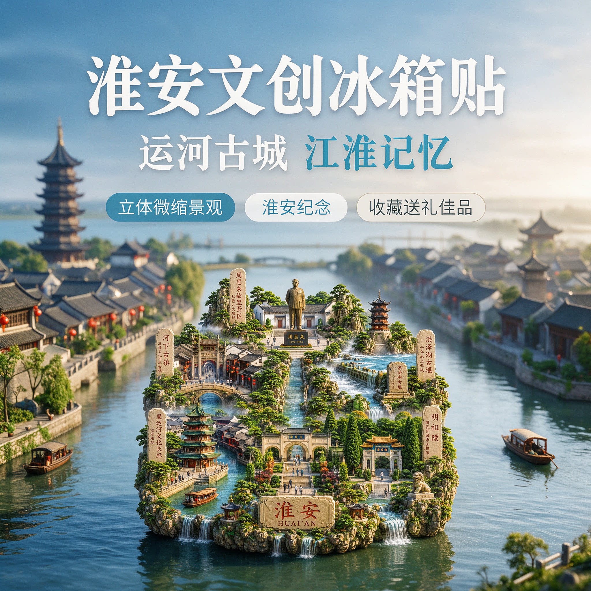 淮安城市旅游纪念品冰箱贴磁吸