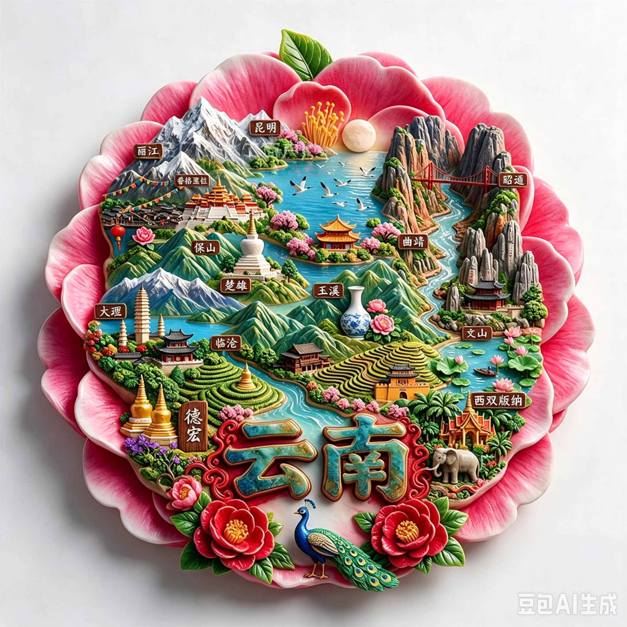 云南旅游景点纪念品冰箱贴磁吸