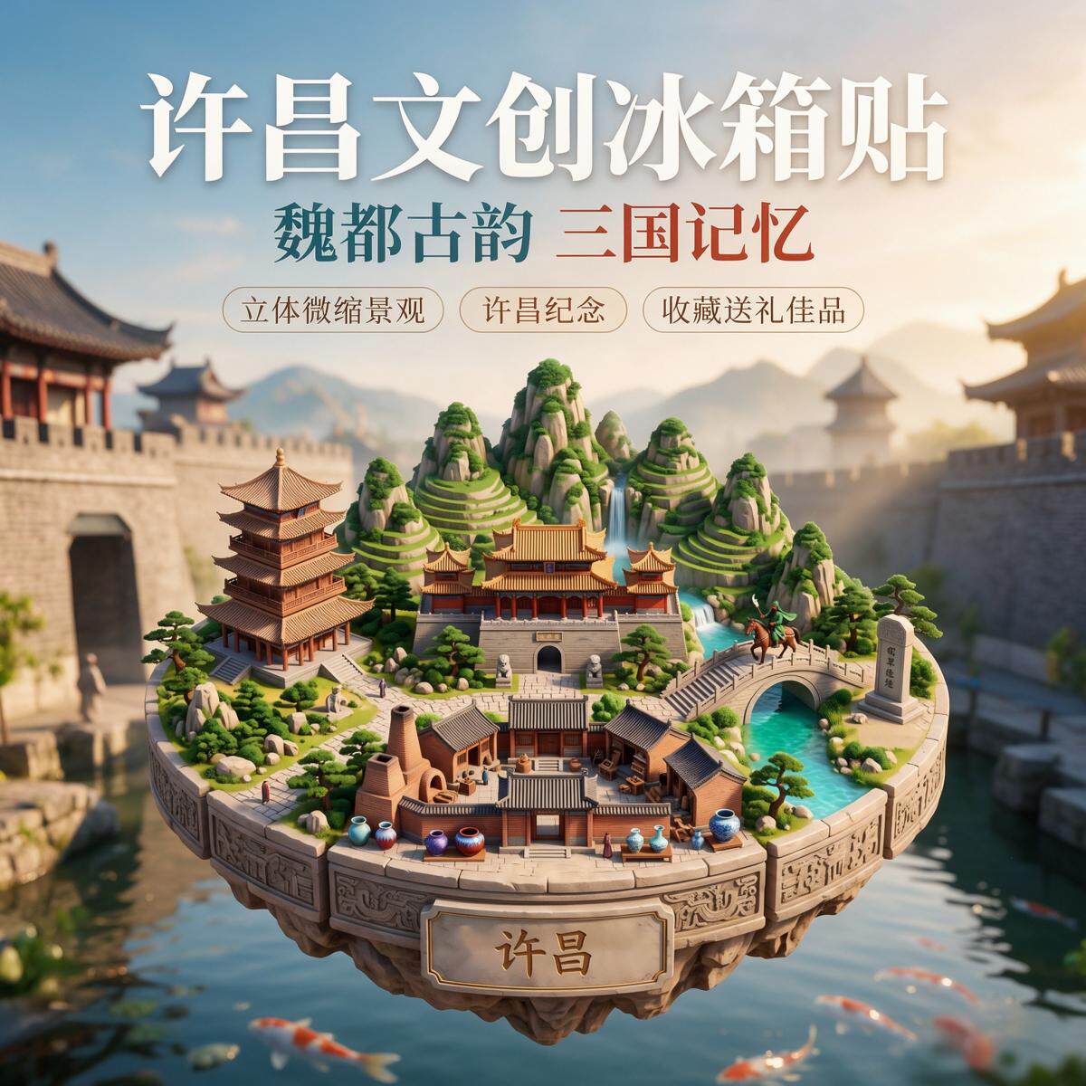 许昌城市旅游纪念品冰箱贴磁吸