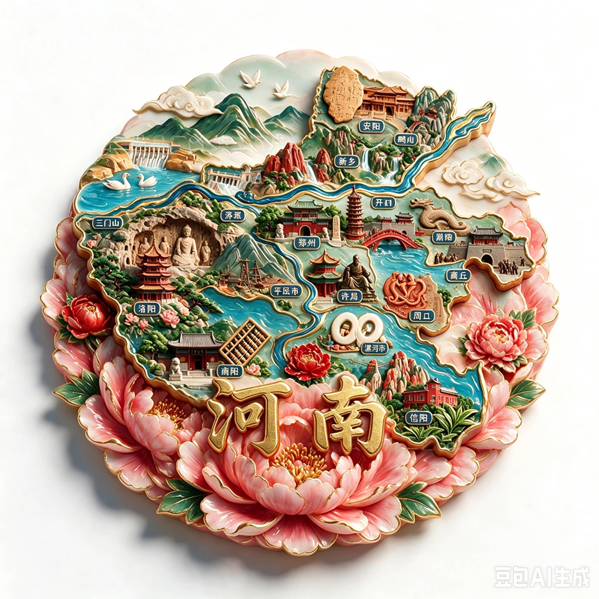 河南城市旅游纪念品冰箱贴磁吸
