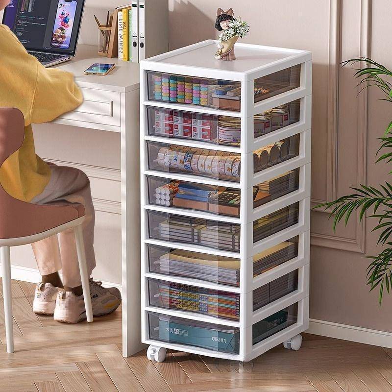 办公桌面收纳盒抽屉式收纳柜桌下a4文件置物架文具用品储物整理柜