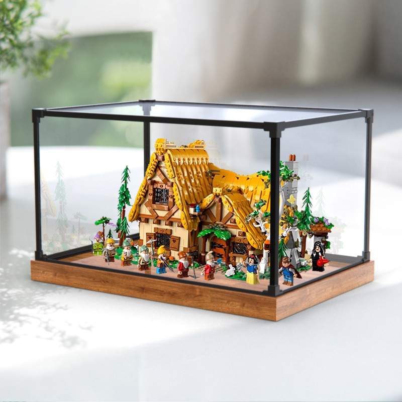 适用43242白雪公主和七个小矮人童话森林小屋合金框亚克力展示盒