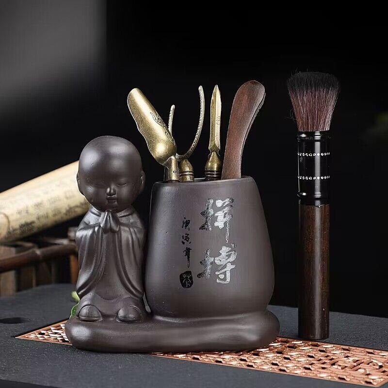 茶道六君子紫砂茶具配件茶台茶桌毛刷茶针茶夹6件套泡茶配件大全