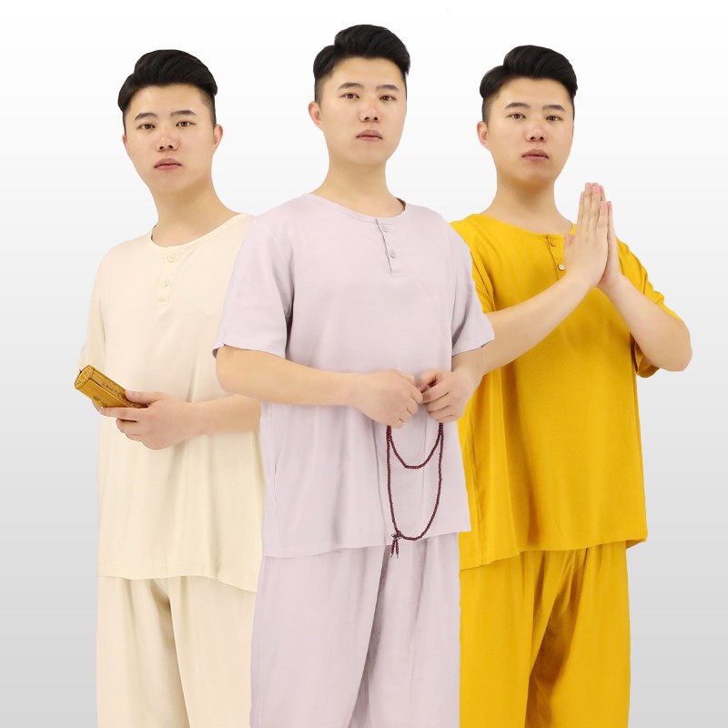 速发僧服套装睡衣禅季服男夏修薄款和尚服内衣出家人僧衣居士服