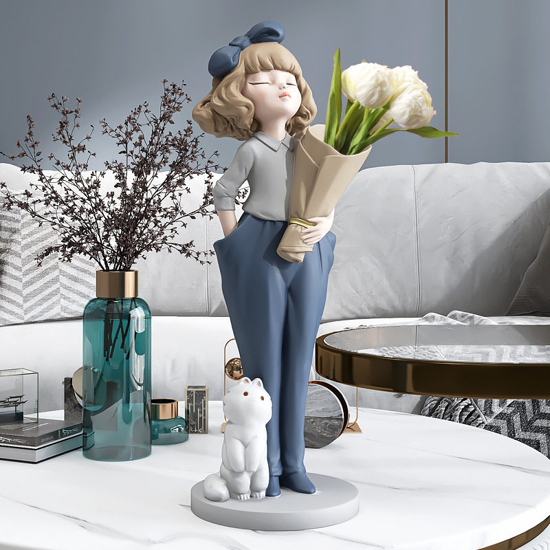 速发花家孩花瓶托盘摆件轻奢客厅玄关电视柜捧居装饰品情人节礼物,家居饰品,装饰摆件,淘宝优惠券,粉丝福利购,淘宝优惠卷