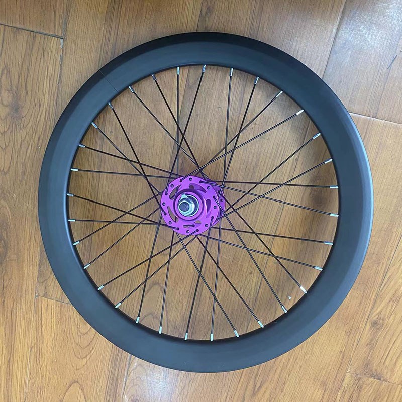 速发20寸死刀轮组 40mm飞圈车轮2倒寸 倒骑紫色金色0刹小车轮