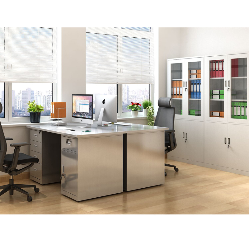 速发加厚不锈钢办公桌作院操医1实验室工作台台.2/1.4米电脑桌带