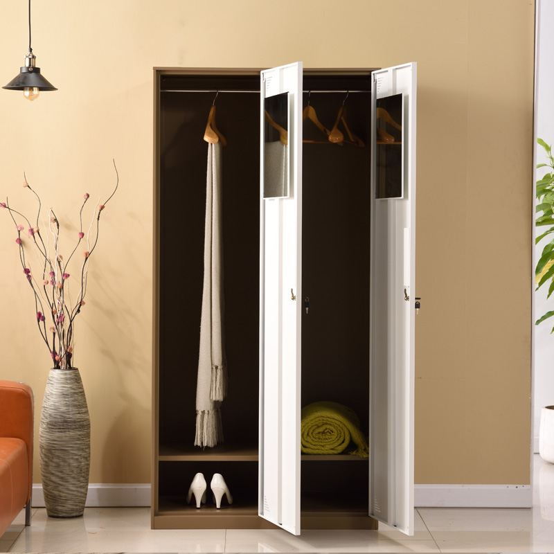 速发咖色钢制储装更衣柜职工锁舍衣柜带宿拆物柜健身房换衣柜子