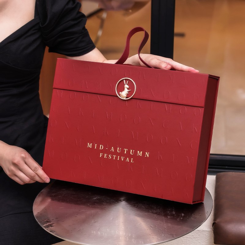 速发202礼新款中秋月饼礼盒包装盒轻奢6粒手手伴提礼4品盒空盒子