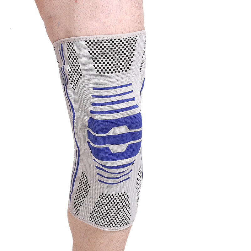 供应加厚硅胶运动护膝盖登山跑步健身户外护膝弹簧支撑护具