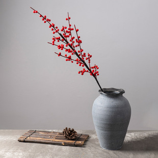 北美冬青新年仿真插花红果装饰春节年宵花家居客厅摆件仿真花花卉
