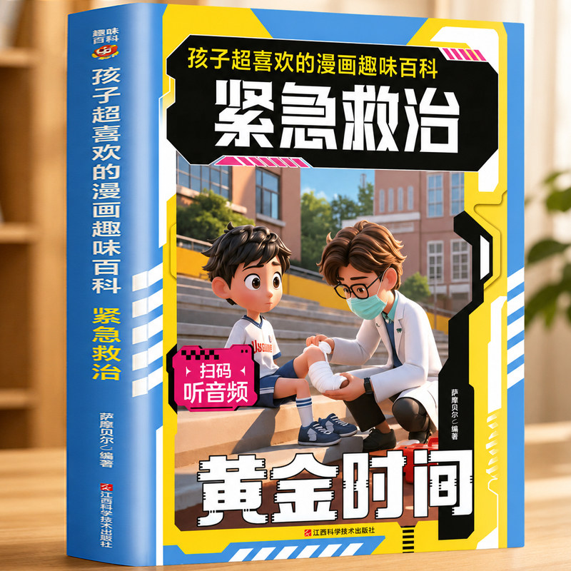 漫画趣味百科紧急救治 儿童急救知识小学生安全教育自我保护科普