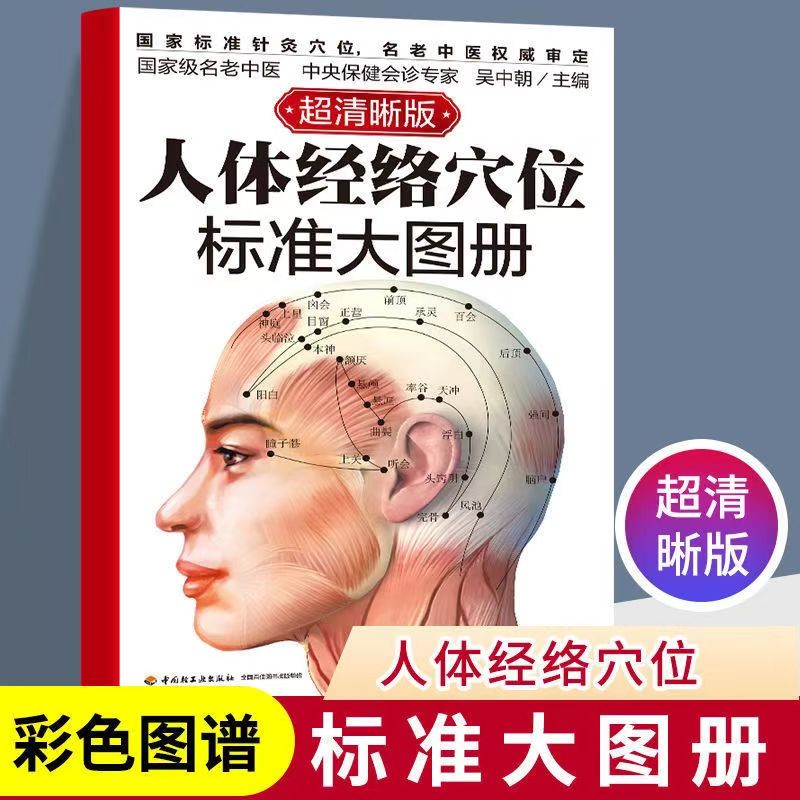 正版人体经络穴位标准大图册超清晰人体穴位身体按摩图解穴位养生