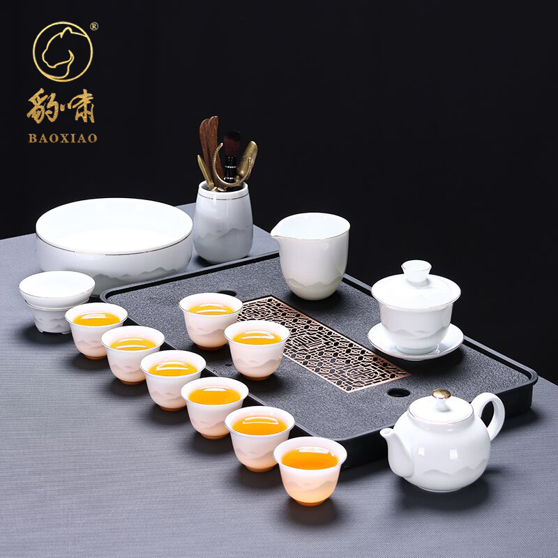 2025新款羊脂玉瓷功夫茶具套装
