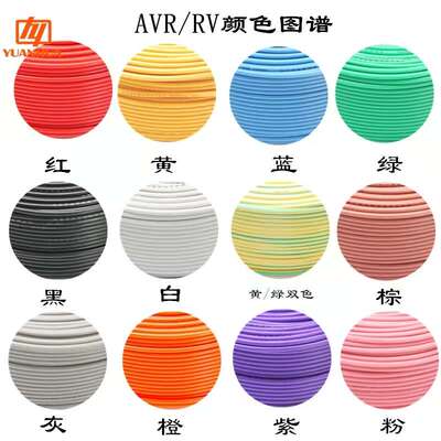 国标RV电线0.3 0.5 0.75平方电源控制信号电缆单芯多股铜芯电子线