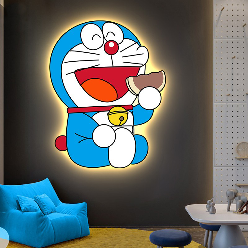 卡通多啦A梦玄关走廊LED灯画儿童房装饰画现代简约动漫人物挂画图片