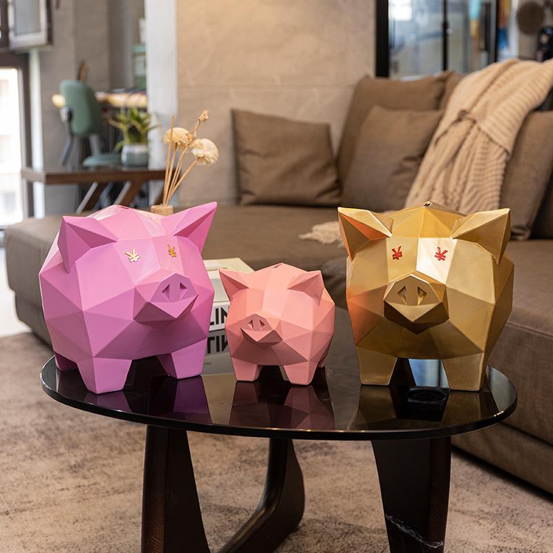 大人用存钱罐摆件创意北欧大容量小猪储蓄罐只进不出儿童生日礼物