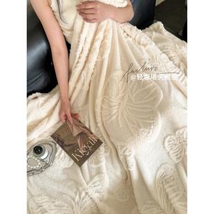 空调小毯子4 轻奢ins风毛毯牛奶珊瑚绒办公室披肩午睡盖毯沙发夏季