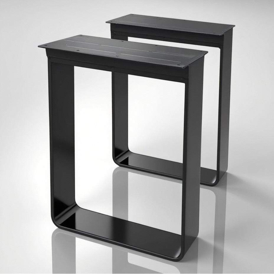 实心钢板桌腿桌脚实木大板金属支架餐桌腿书桌腿茶几脚会议桌桌脚