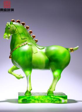 非遗琉璃唐马生肖马摆件吉祥物酒柜玄关客厅创意办公室桌面装饰品