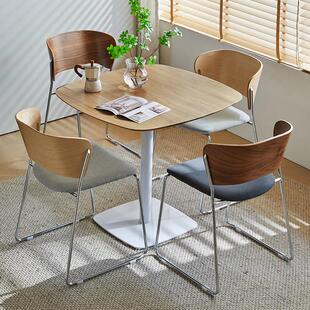 实木纹小方桌休闲 商用休息区接待洽谈桌椅组合办公会客咖啡厅桌