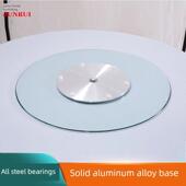 钢化玻璃家用餐桌转盘圆桌面旋转台转盘底座转盘酒店大圆转盘防爆
