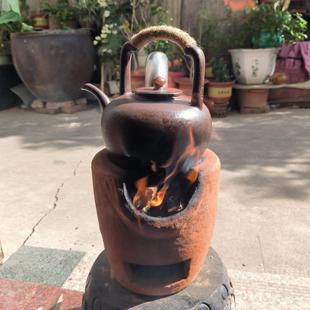 柴火炉小号小炭炉煮茶炉烟囱炉潮州红泥炭炉泥炉煮茶家用